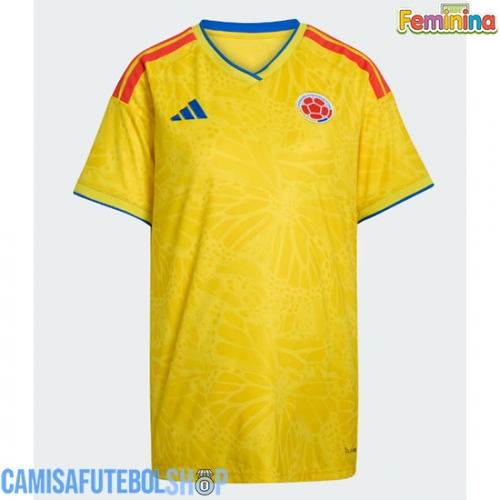 Camisa de time de futebol Colômbia Replicas 1º Equipamento Feminina Mundo 2026 Manga Curta